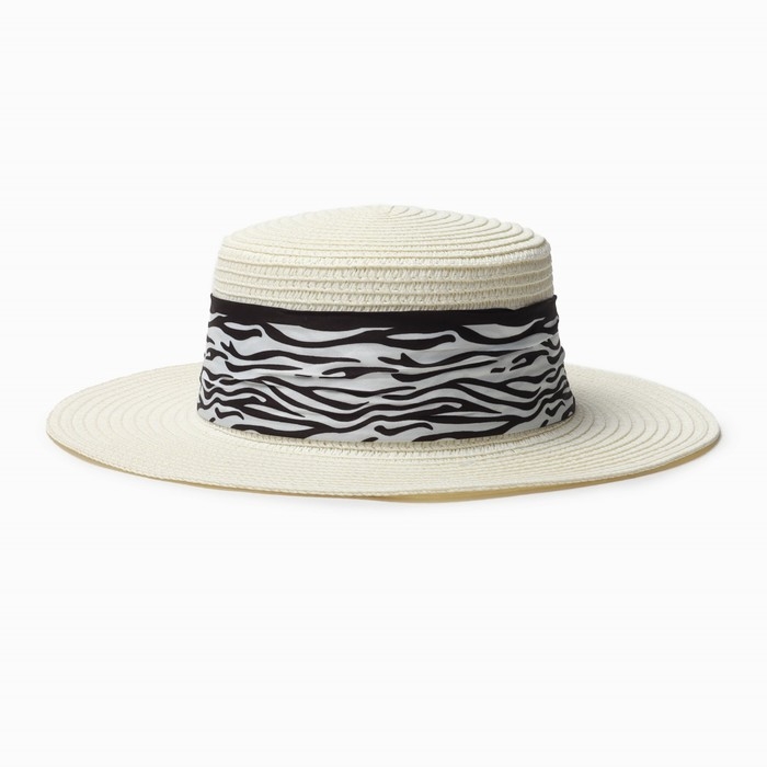 Шляпа женская MINAKU, цв. молочный, р-р 58 Шляпа женская MINAKU, цв. молочный, р-р 58