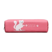 Пенал школьный "Кот" на молнии, розовый Пенал школьный "Кот" на молнии, розовый