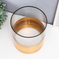 Подсвечник стекло на 1 свечу "Пески" золото 20х18х18 см