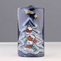 Свеча - цилиндр "Рождественский вечер", 6х8х15 см Свеча - цилиндр "Рождественский вечер", 6х8х15 см