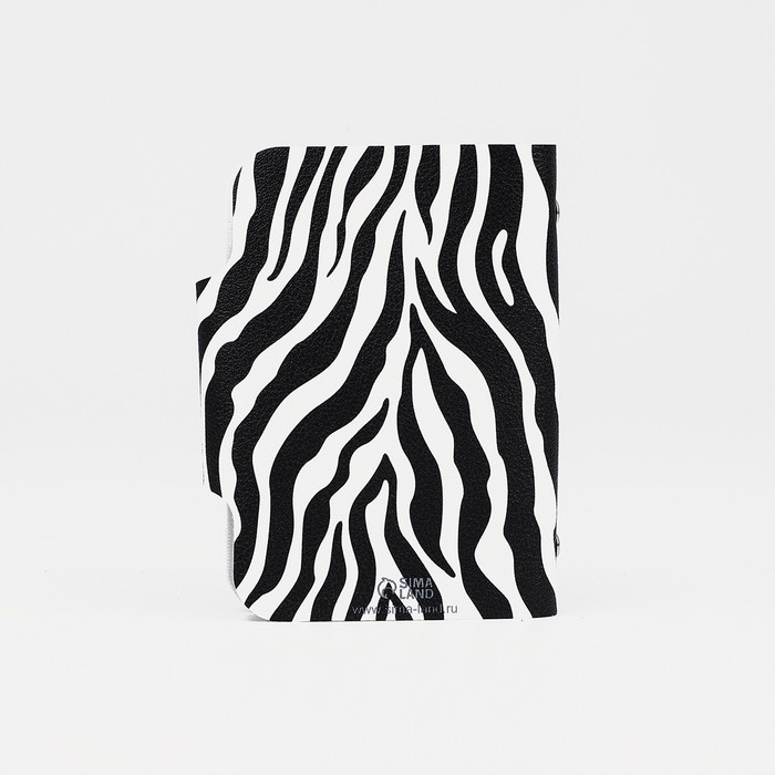 Визитница на кнопке, 24 карты, цвет белый/чёрный