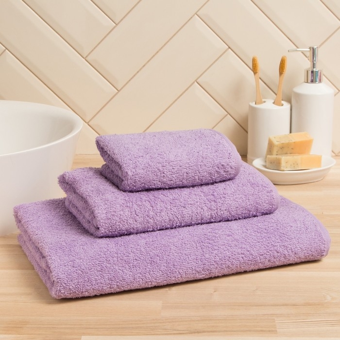 Полотенце махровое Экономь и Я 30*60 см, цв. лиловый, 100% хлопок, 320 гр/м2 Полотенце махровое Экономь и Я 30*60 см, цв. лиловый, 100% хлопок, 320 гр/м2