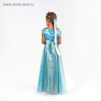 Карнавальный костюм &laquo;Элла&raquo;, платье, плащ, диадема, жезл, коса, р. 32, рост 122-128 см