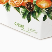 Коробка складная «Мандаринчики», 23 х 23х 4 см, Новый год Коробка складная «Мандаринчики», 23 х 23х 4 см, Новый год