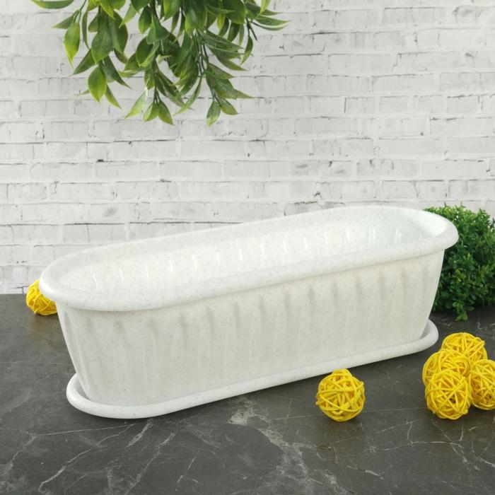 Горшок для кактуса с поддоном «Фелиция», 1,5 л, цвет мраморный Горшок для кактуса с поддоном «Фелиция», 1,5 л, цвет мраморный