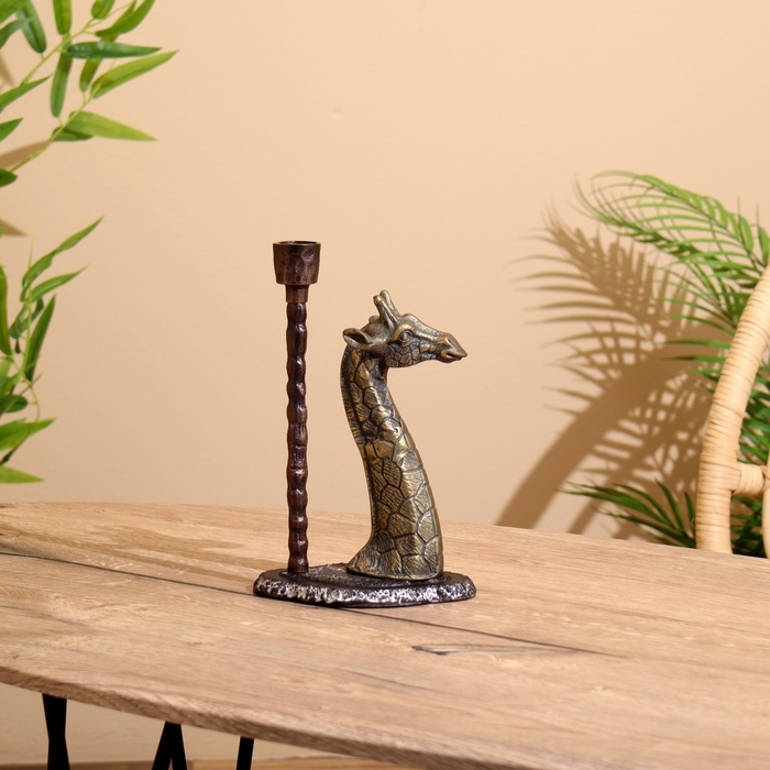 Подсвечник Подсвечник "Жирафик" алюминий 14,5х9,5х24 см