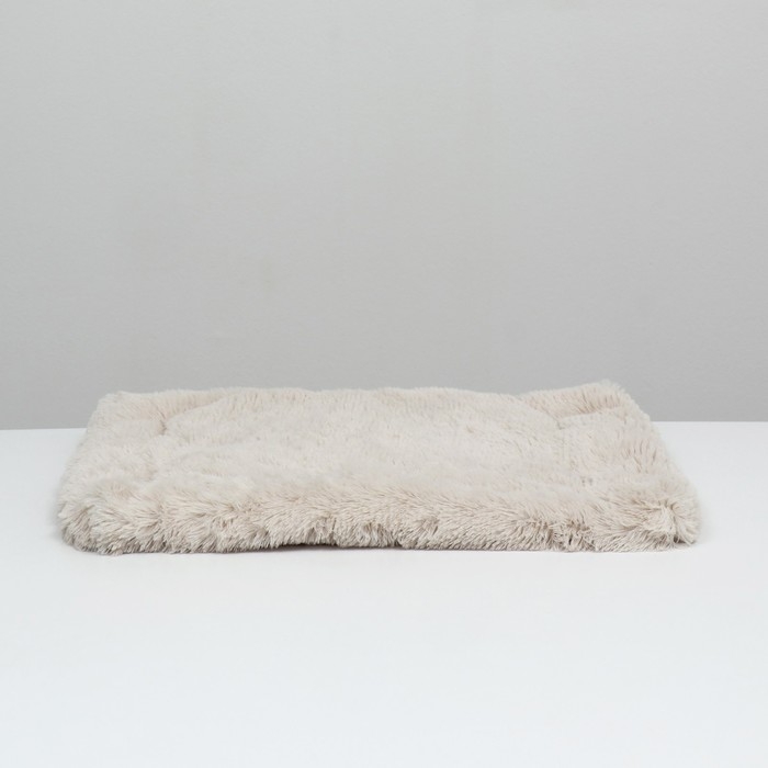Матрас меховой, длинный ворс, 51 х 35 х 2 см, бежевый