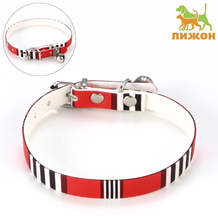 Ошейник Ошейник "Бренд", 31 х 1 см, ОШ 21-28, искусственная кожа