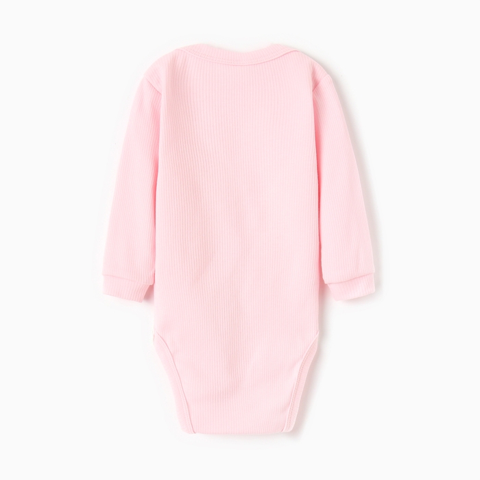Боди детское с длинным рукавом, цвет розовый, рост 74