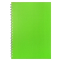Тетрадь на гребне A4 48 листов в клетку Calligrata Салатовая, пластиковая обложка, блок офсет