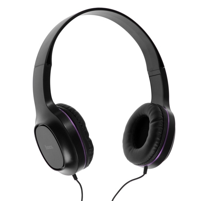 Комплект наушников Hoco W24, проводные, накладные + вакуумные, проводные, фиолетовые Комплект наушников Hoco W24, проводные, накладные + вакуумные, проводные, фиолетовые