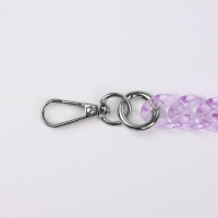 Цепочка для сумки, пластиковая, с карабинами, 23 × 17 мм, 68 см, цвет сиреневый/серебряный Цепочка для сумки, пластиковая, с карабинами, 23 × 17 мм, 68 см, цвет сиреневый/серебряный