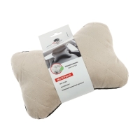 Подушка автомобильная косточка, на подголовник, велюр, бежевый, ромб, 16 х 24 см Подушка автомобильная косточка, на подголовник, велюр, бежевый, ромб, 16 х 24 см