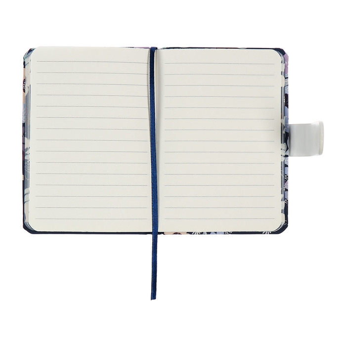 Записная книжка подарочная 96л,линия, с хлястиком, срез с рисунком обложки, Цветы (12,9х9см)   10539