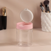 Органайзер для хранения, с крышкой, d 7 &times; 9 см, 280 мл, цвет белый/розовый