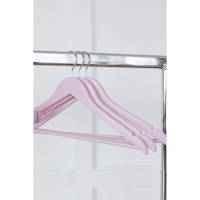 Плечики - вешалки LaDо́m Brillant, 44,5&times;23&times;1,2 см, 3 шт, деревянные, широкие плечики, цвет розовый