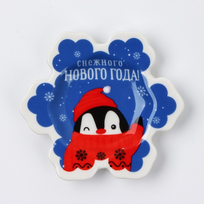 Новый год. Подставка под чайный пакетик &laquo;Снежного Нового года&raquo;, 8 х 9 см