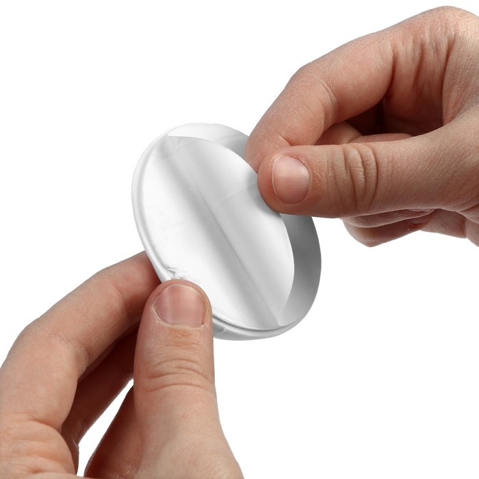 Ручка самоклеящаяся, белый цвет, 4 шт в наборе, d=65 мм Ручка самоклеящаяся, белый цвет, 4 шт в наборе, d=65 мм