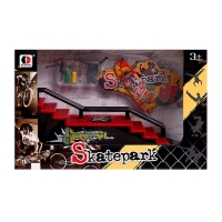 Набор скейт-парк &laquo;Трюк: прыжок с лестницы&raquo;, фингерборд с перилами на лесенках