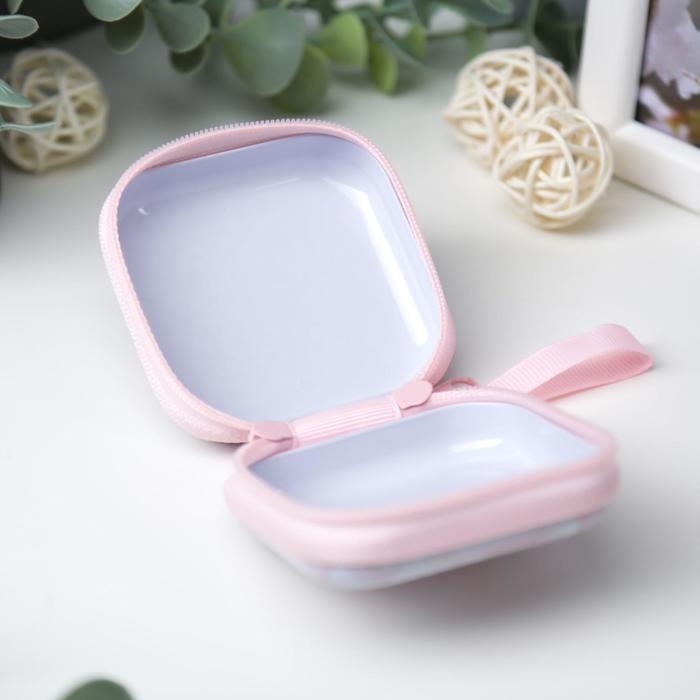 Шкатулка металл на молнии с петелькой Шкатулка металл на молнии с петелькой "Фламинго" 6,5х6,5х3 см