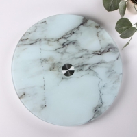 Подставка стеклянная для торта вращающаяся Доляна «Марбл», d=32 см, цвет белый Подставка стеклянная для торта вращающаяся Доляна «Марбл», d=32 см, цвет белый