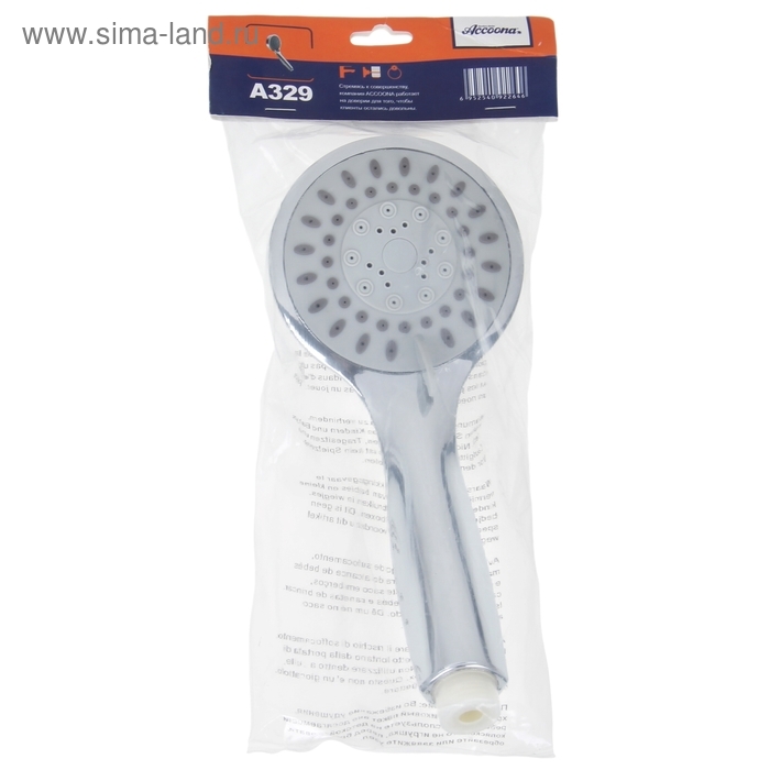 Душевая лейка Accoona А329, 3 режима, корпус пластик, цвет хром Душевая лейка Accoona А329, 3 режима, корпус пластик, цвет хром