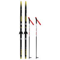 Комплект лыжный: пластиковые лыжи 150 см без насечек, стеклопластиковые палки 110 см, крепления NN75 мм, цвета МИКС Комплект лыжный: пластиковые лыжи 150 см без насечек, стеклопластиковые палки 110 см, крепления NN75 мм, цвета МИКС