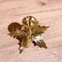 Подсвечник "Лист" латунь 8 см