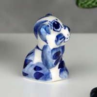 Сувенир &laquo;Кот с бантом&raquo;, 3,5 см, гжель