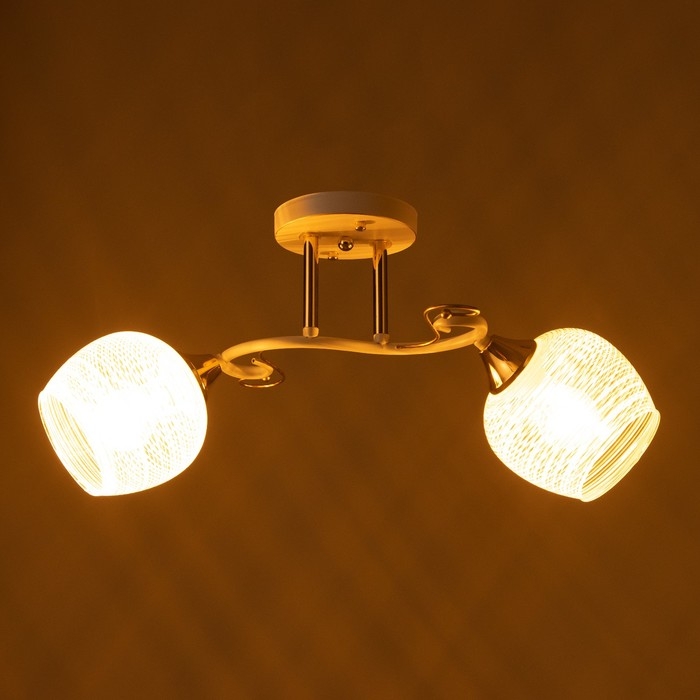 Люстра потолочная Жаклин 2хE27 40Вт Белый, золото