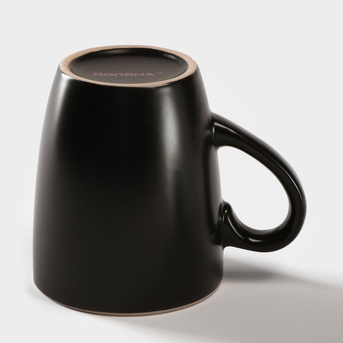 Кружка керамическая Доляна &laquo;Ваниль&raquo;, 350 мл, цвет чёрный