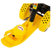 Снегокат с колёсами &laquo;Тимка спорт 6 Три кота&raquo;, ТС6/ТК, с родительской ручкой, со спинкой и ремнём безопасности, цвет жёлтый/чёрный