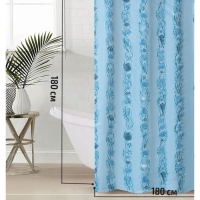 Штора для ванной &laquo;Ракушки&raquo;, 180&times;180 см, цвет голубой