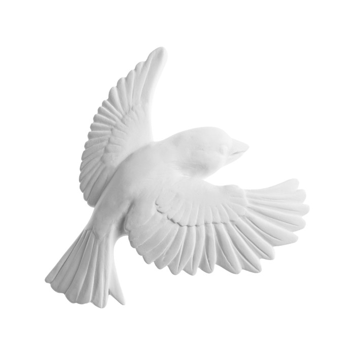 Декорация настенная, гипсовое панно Декорация настенная, гипсовое панно "Птицы" 10 шт, белые