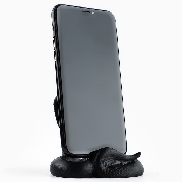 Подставка для телефона новогодний сувенир &laquo;Новый год: Кобра&raquo;, чёрная, 8,5 х 7,5 см