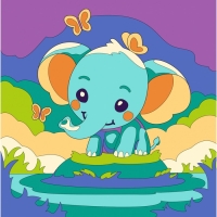 Картина по номерам «Слоник», 20 × 20, на холсте, с подрамником Картина по номерам «Слоник», 20 × 20, на холсте, с подрамником