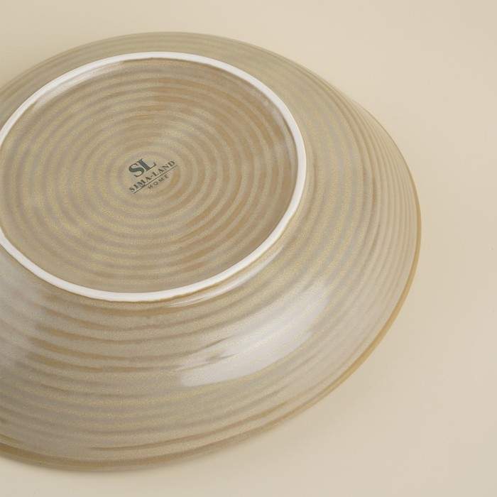 Тарелка глубокая фарфоровая SL Home «Песчаный бриз», 1,3 л, 26×24×6 см, цвет бежевый Тарелка глубокая фарфоровая SL Home «Песчаный бриз», 1,3 л, 26×24×6 см, цвет бежевый