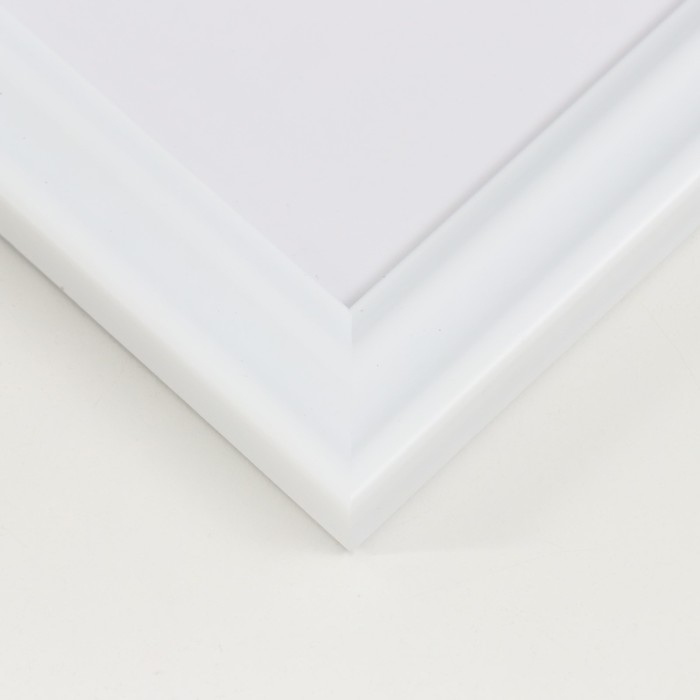 Фоторамка пластик "МИРАМ" 15х21 см, 261 белый (пластиковый экран)