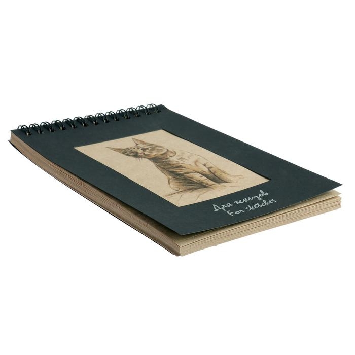 Блокнот для эскизов 120 х 180 мм, 50 листов Блокнот для эскизов 120 х 180 мм, 50 листов "Котёнок", 70 г/м²