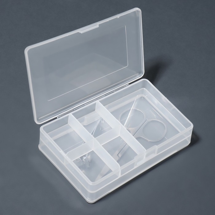 Органайзер для хранения, с крышкой, двусторонний, 10,2 &times; 7 &times; 3,2 см, цвет белый