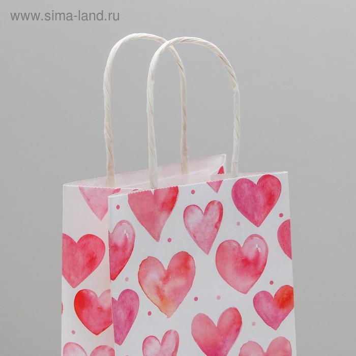 Пакет подарочный крафтовый, упаковка, &laquo;Happy&raquo;, 12 х 21 х 9 см