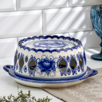 Подставка для яиц "Куличница", гжель, фарфор, 25х11 см Подставка для яиц "Куличница", гжель, фарфор, 25х11 см