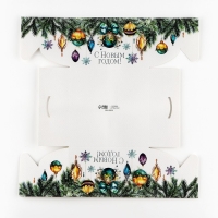 Коробка для капкейка &laquo;Еловые веточки&raquo;, 16 х 16 х 10 см, Новый год