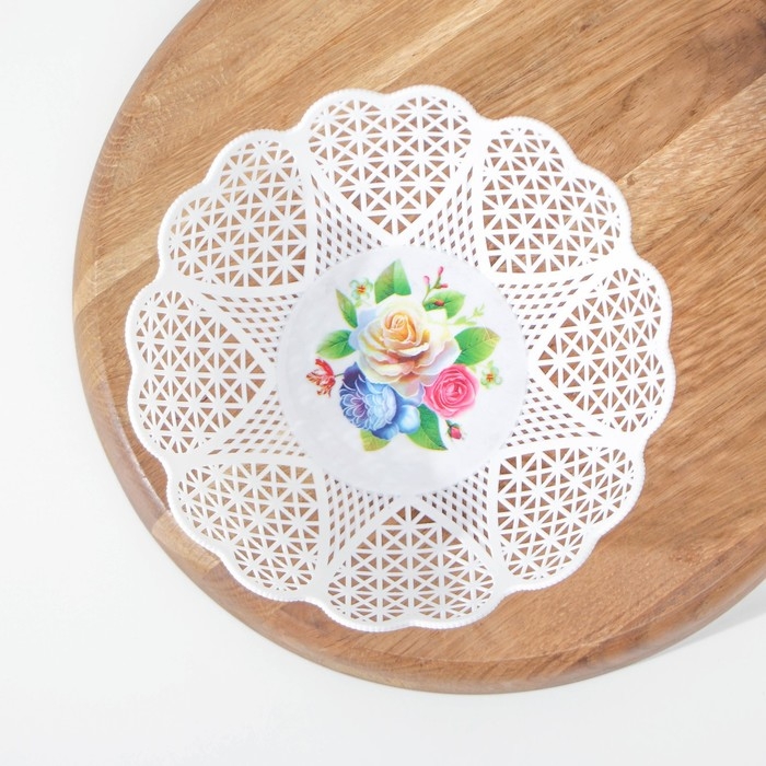 Ваза для хлеба и фруктов «Кубань. Сердце», 18×4,5 см, белый, рисунок МИКС Ваза для хлеба и фруктов «Кубань. Сердце», 18×4,5 см, белый, рисунок МИКС