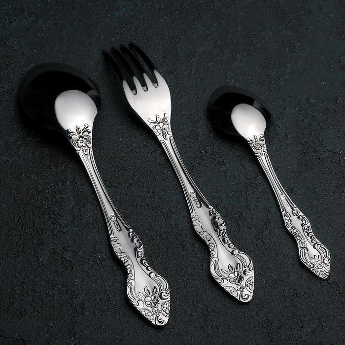 Набор столовых приборов &laquo;Тройка&raquo;, 18 предметов, художественная роспись, картонная коробка