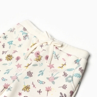 Костюм: толстовка и брюки Крошка Я Flower, рост 74-80 см, бежевый