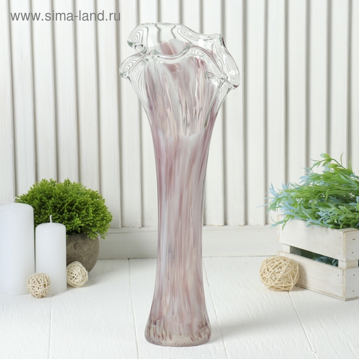 Ваза "Волна"   бело-марганцевая  40 см