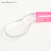 Ложка детская силиконовая «Изогнутая» для кормления, от 5 мес., цвет розовый Ложка детская силиконовая «Изогнутая» для кормления, от 5 мес., цвет розовый