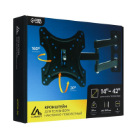 Кронштейн Luazon KrON-56, для ТВ, наклонно-поворотный, 14-42", 80-390 мм от стены, чёрный Кронштейн Luazon KrON-56, для ТВ, наклонно-поворотный, 14-42", 80-390 мм от стены, чёрный