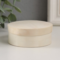 Шкатулка дерево под роспись круглая "Тонкий лист" 7,5x7,5x3,1 см Шкатулка дерево под роспись круглая "Тонкий лист" 7,5x7,5x3,1 см